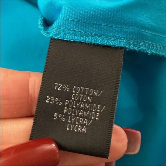 Lafayette 148 Sleeveless teal color jabot Top, US12 - Picture 7 of 7